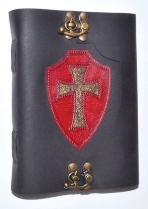 Red Shield leather blank book w/ latch