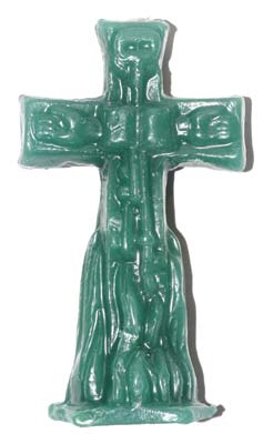 4 1/2" Crucifix Green candle