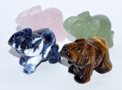 1 1/2" Elephant various stones 1 1/2" Elephant various stones
