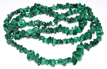 32" Malachite chip necklace