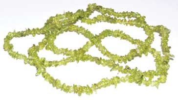 32" Peridot chip necklace