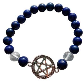 8mm Lapis/ Quartz Pentagram