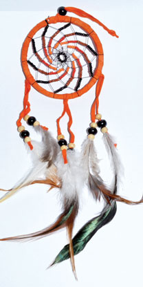 3" Orange dream catcher