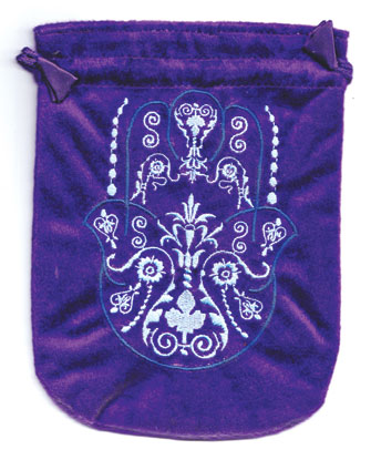 6"x 8" Fatima Hand Purple velveteen bag