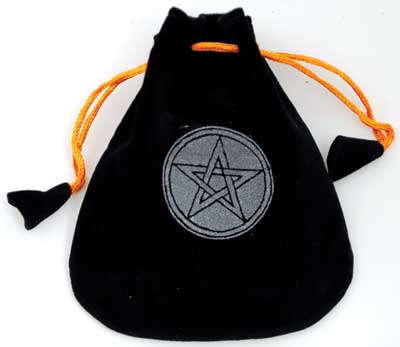 Pentagram Velveteen Black Bag 5"